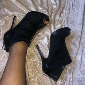 Black sheer ankle booties sandals
